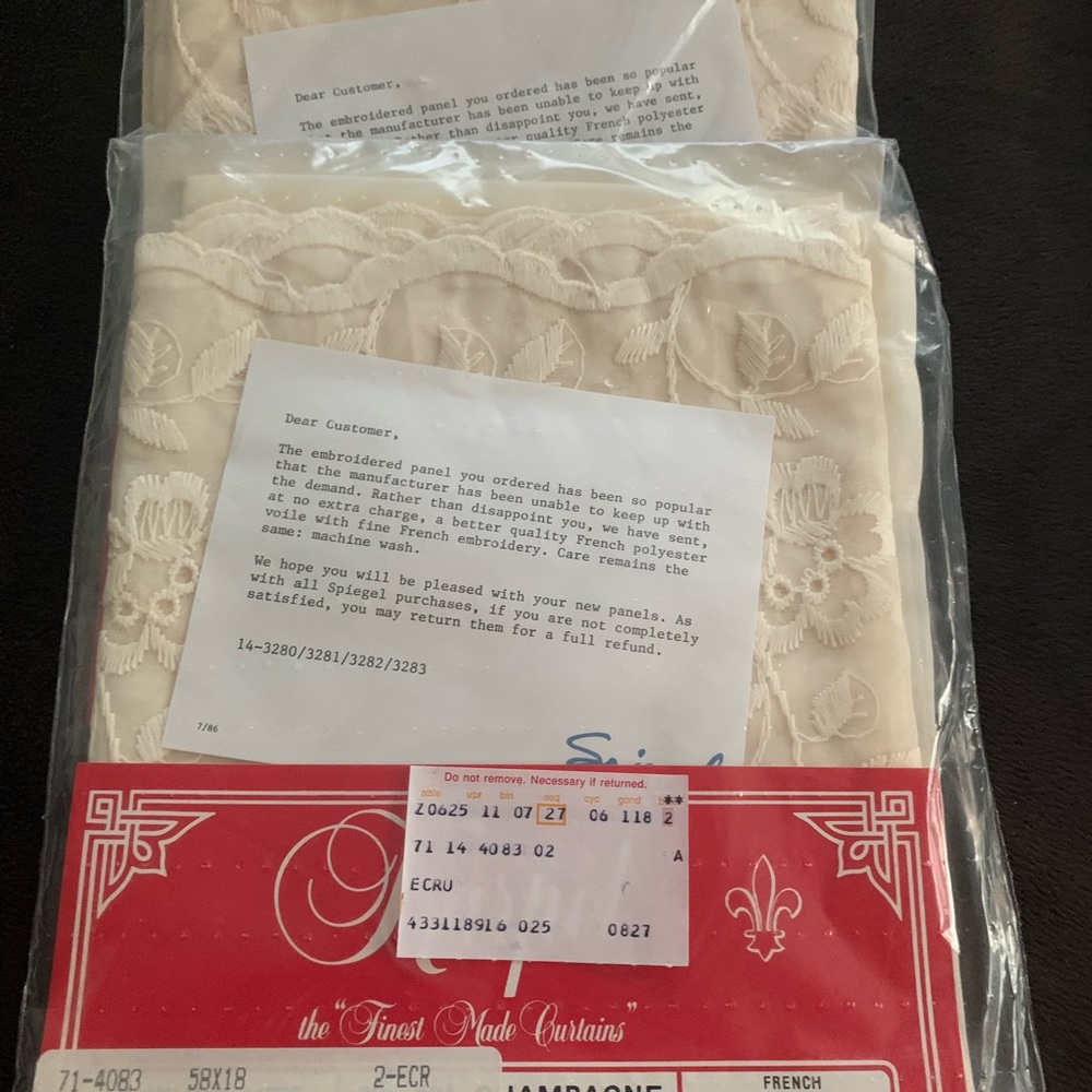 KARPEL Vintage embroided valances/ JP panels (2) each NIB unopened - Picture 15 of 15